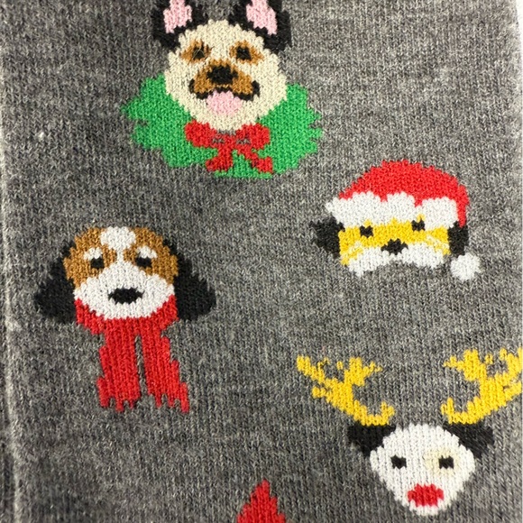 NWT DavCo Christmas Dog Print Socks 2 PAIR  Men’s 10-13 Blue Gray Holiday Dogs - Picture 5 of 8